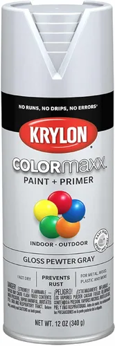 Miniatura 78 de Krylon K05599007 COLORmaxx Pintura en aerosol y base para uso en interiores y exteriores, color gris brillante para maquinaria, 12 onzas