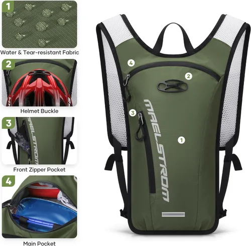 Miniatura 2 de Maelstrom Hydration Backpack, Hiking Backpack with 2L Water Bladder, Running Hydration Vest for Cycling Hiking Rave for Men Women
