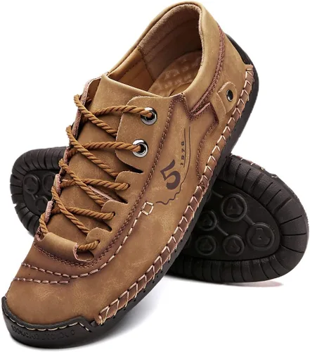 alcubieree Zapatos casuales de cuero para hombre, cómodos, a la moda, mocasines ligeros para caminar, conducir (talla 7.5-13)