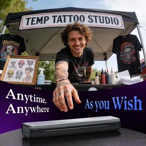 Miniatura 4 de Itari A886 Tattoo Stencil Printer Bluetooth with 100 Sheets Paper, Stencil Printer Transfer Kits for Beginners and Artists, Thermal Printer Tattoo