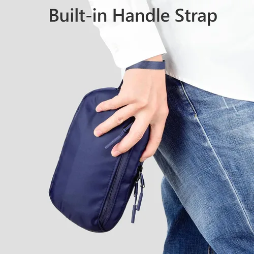 Miniatura 5 de Bolsa organizadora de cables, bolsa organizadora de cargador delgado para accesorios de viaje, artículos esenciales para aviones, dispositivos
