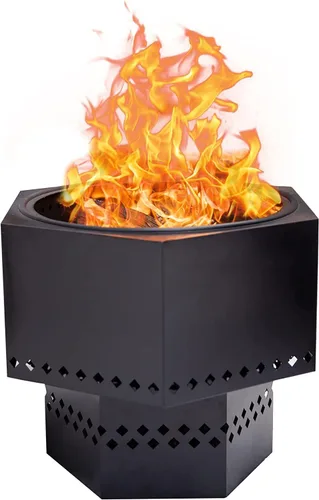 Miniatura 12 de Dragonfire Chimenea portátil sin humo, accesorios incluidos: parrilla, soporte base, estuche de transporte. Pozo de fuego al aire libre de pellets