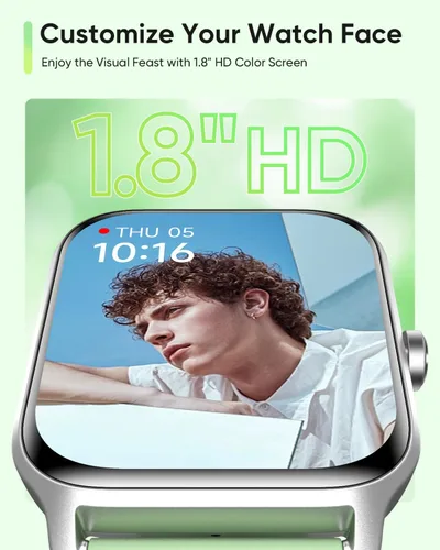 Miniatura 2 de Fitpolo Reloj inteligente para hombres y mujeres Android, Alexa incorporado [pantalla HD de 1.8 pulgadas] IP68 impermeable reloj de fitness Verde