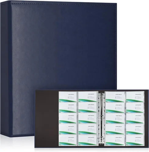 Miniatura 12 de BYSTER Paquete de 30 hojas de fundas para tarjetas de presentación con 600 bolsillos, páginas ultra transparentes para carpeta de 2/3/4 anillos