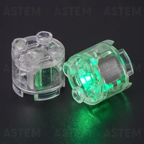Miniatura 5 de ASTEM Kit de accesorios de ladrillos de luz verde, paquete de ladrillos de luz LED transparentes clásicos de 2 x 2, 6 piezas de bloques