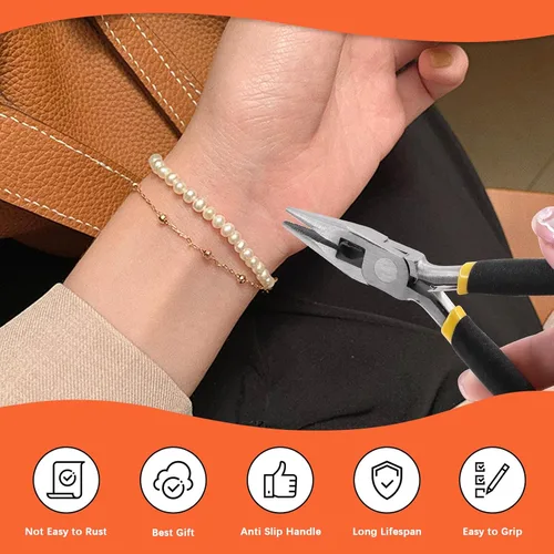 Miniatura 5 de Tanstic Kit de 1251 piezas de suministros para hacer joyas, kit de fabricación de joyas con alicates de joyería, anillos de salto, alambres