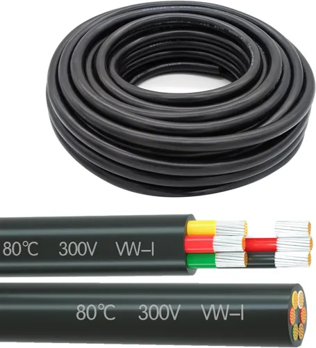 Miniatura 10 de Cable eléctrico de cobre estañado calibre 16, 3 conductores, cable de alimentación de audio de PVC trenzado, cable de altavoz
