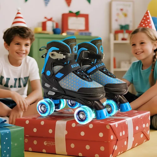 Miniatura 8 de SULIFEEL Patines para niñas y niños, 4 tallas ajustables con ruedas iluminadas, patines seguros y divertidos para niños, mejor regalo