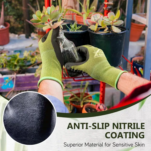 Miniatura 4 de COOLJOB 2 pares de guantes de jardinería para mujeres y hombres, guantes de trabajo de bambú para pantalla táctil, guantes de trabajo