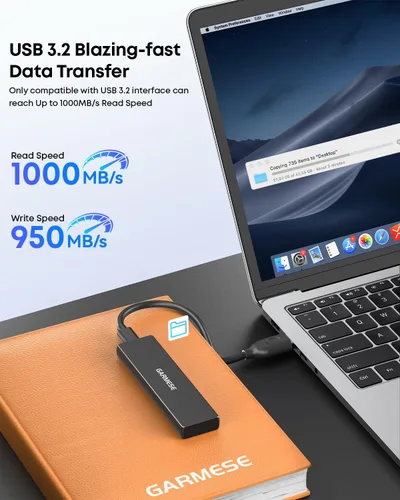 Miniatura 2 de SSD externo USB 3.2 Gen 2 de 1 TB, unidad de estado sólido portátil de alta velocidad de hasta 1000 MB/s, almacenamiento Plug & Play para PC