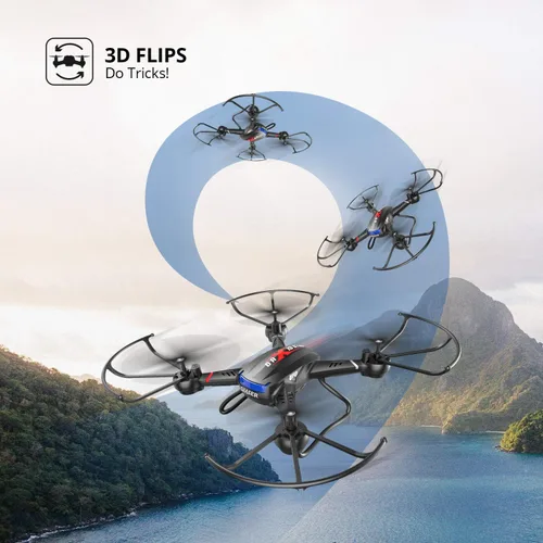 Miniatura 4 de Drone Holy Stone F181 RC cuadricóptero, drone con cámara HD RTF de 4 canales 2.4 GHz 6-gyro sistema sin cabeza, negro