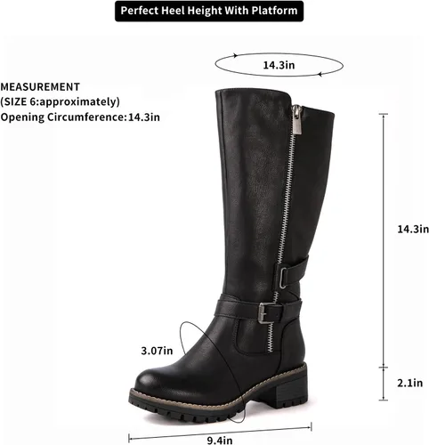 Miniatura 8 de GLOBALWIN Women's Chunky Low Heels Boots Knee High Boots For Women