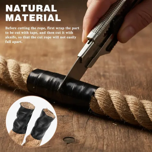 Miniatura 2 de Cuerda de yute de 1 1/2 pulgadas x 50 pies, cuerda de cáñamo natural gruesa y pesada cuerda náutica trenzada para manualidades, escalada