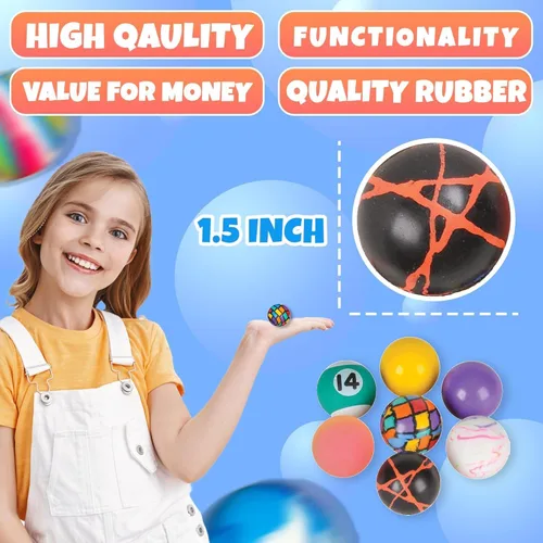 Miniatura 3 de Bedwina Pelotas hinchables a granel – (1 pulgada/1.063 in) Hi Bounce Ball surtido surtido, bolas de goma coloridas y pequeñas para niños, paquete