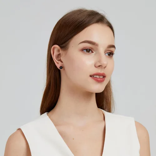 Miniatura 118 de Natural Stone Stud Earrings for Women 8mm Sterling Silver Genuine Gemstone Earrings Handmade Sterling Silver Crystal Stud Earrings for Women