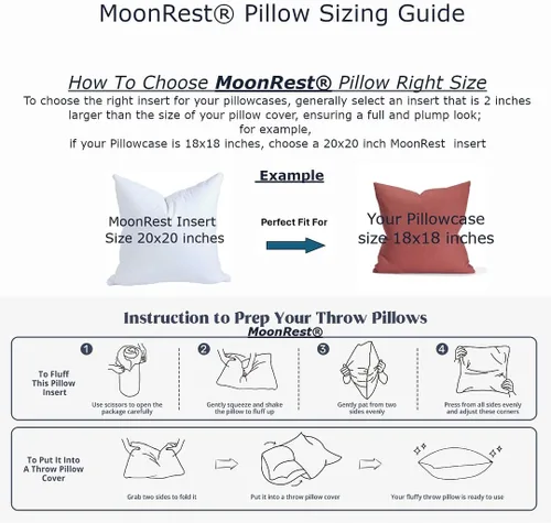 Miniatura 5 de MoonRest® - Almohada decorativa rellena de fibra sintética pura de 100% de poliéster lumbar rellena de 100% de algodón para sofá, sillón, cojín