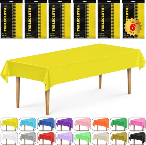 Miniatura 40 de DecorRack 2 Manteles rectangulares de plástico libres de BPA, 54 x 108 pulgadas, mantel de mesa para comedor, mantel rectangular para fiestas