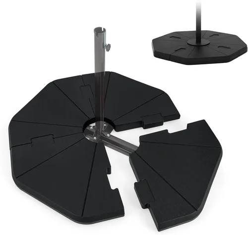 Miniatura 13 de Tangkula 4 piezas de 185 libras voladizas de patio con compensación de base de sombrilla para patio, relleno de agua y arena, resistente soporte