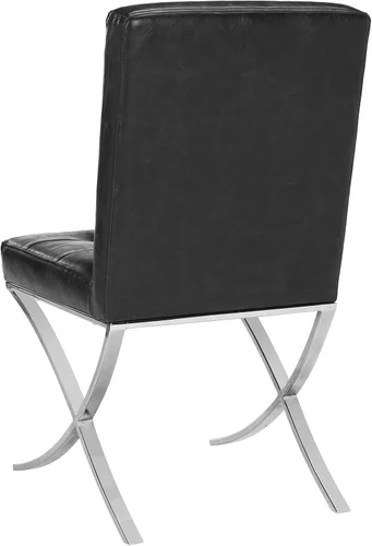 Miniatura 5 de Safavieh Home Walsh - Silla auxiliar de piel sintética negra y cromada