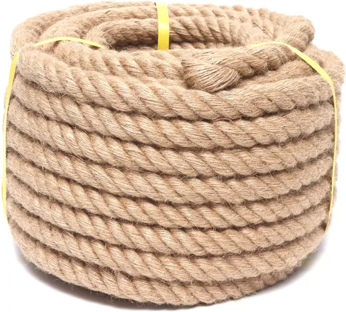 Miniatura 2 de Cuerda de yute de 1 pulgada y 25 pies, cuerda de yute resistente, cuerda de cáñamo natural, cuerda de cáñamo trenzada para manualidades, jardinería