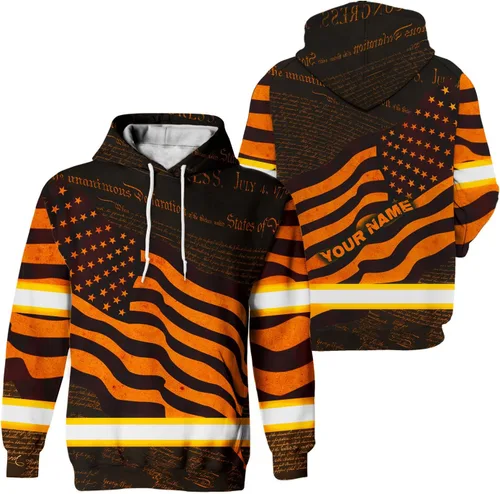 Miniatura 29 de Sudadera con capucha de alta visibilidad con la bandera de Estados Unidos para hombre, sudadera con capucha reflectante de seguridad