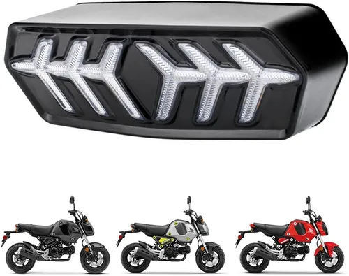 Grom Luz Trasera Integrada con Señal de Giro Secuencial Led SMD Ensamble de Luz Trasera de Motocicleta Fluida Compatible con Honda Grom 2014-2022