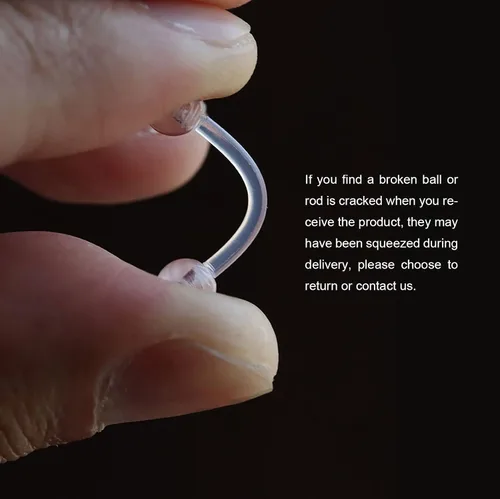 Miniatura 4 de 36 piezas de retenedores de piercing transparentes de plástico Bioflex para pezón, lengua, nariz, tabique, ceja, ombligo, aretes, tragus, hélice