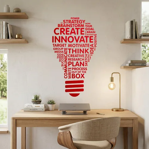 Miniatura 5 de Create Innovate - Calcomanía inspiradora para pared de oficina, ventana, aula, escuela, negocios, motivacional, bombilla de ciencia, regalo