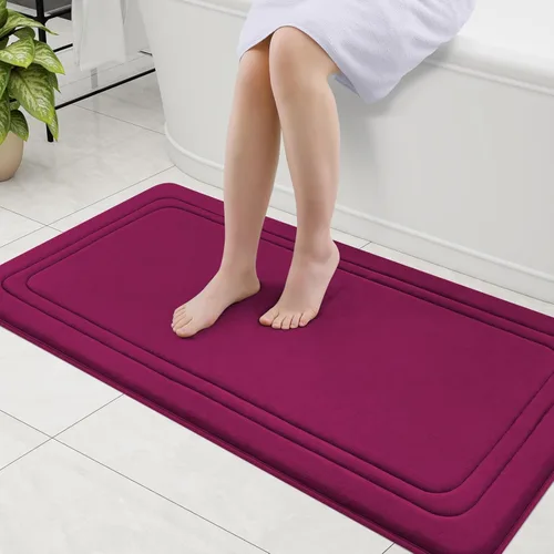 Miniatura 11 de Grandaily Alfombra de baño de espuma viscoelástica de 24 x 16 pulgadas, ultrasuave, antideslizante y absorbente, lavable a máquina, cómoda alfombra