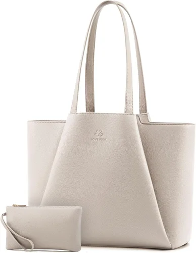 Miniatura 21 de LOVEVOOK Bolso de hombro para portátil para mujer - Bolso de 15.6 pulgadas de cuero sintético con cartera, bolso de oficina de gran capacidad