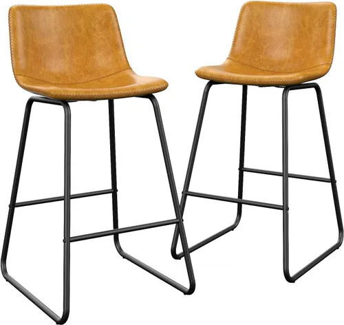 Miniatura 14 de YaFiti - Juego de 2 sillas de comedor de 18 pulgadas, sillas modernas tapizadas para comedor con cojines de piel sintética y patas de metal, silla