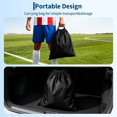 Miniatura 6 de Paquete de 2 porterías de fútbol de 6 x 4 pies, juego de porterías de fútbol para niños, red de fútbol portátil desplegable con pelota de fútbol