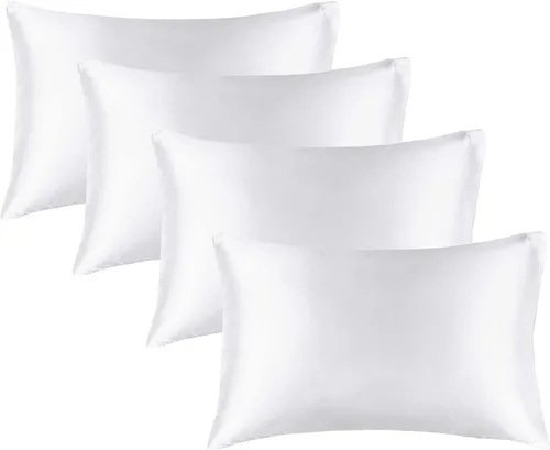 Miniatura 102 de Bedelite Funda de almohada de satén para el cuerpo, súper suave y refrescante, para el cabello y la piel, transpirable, sedosa y larga, 20 x 54 Rosa