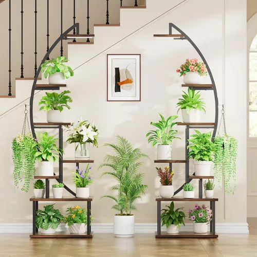 Miniatura 5 de Soporte para plantas de interior con luces de cultivo: estante grande para múltiples plantas, paquete de 2 estantes para plantas de 7 niveles