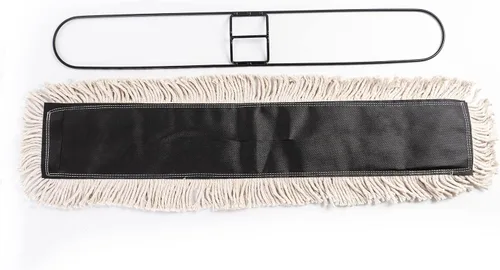 Miniatura 3 de Matthew Cleaning - Cabezales de repuesto para trapeador de polvo desechable de algodón de alta resistencia de 36 pulgadas con hilo de extremo Negro