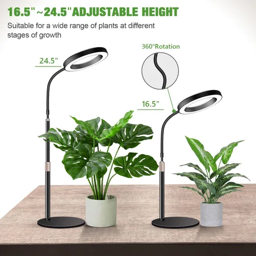 Miniatura 5 de Garpsen Luces de Crecimiento para Plantas de Interior, 80 LEDs de Espectro Completo Luz de Escritorio para Plantas con Temporizador para 6H/12H/16H