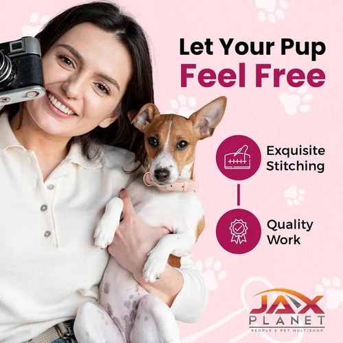 Miniatura 7 de Collar de cuero suave de microfibra para perros, ajustable, a la moda, color rosa melocotón, collar de cuero MF sin crueldad para cachorros