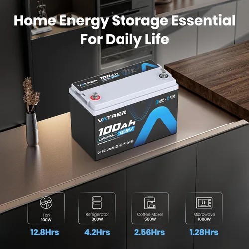 Miniatura 8 de Batería de litio LiFePO4 de 12.8 V 100 AH Grupo 31 con autocalentamiento y monitoreo de aplicaciones, BMS integrado de 100 A, corte de alta