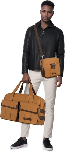 Miniatura 7 de Riffty Bolsa de lona para viajes, Coyote Brown, 3 en 1, 3 en 1