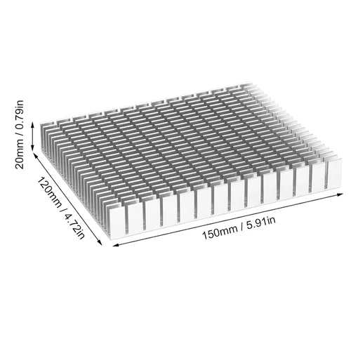 Miniatura 2 de Disipador de calor de aluminio Módulo disipador de calor 5.906x4.724x0.787 in Radiador de aleta más fresco para PC PC PCB Board Blanco