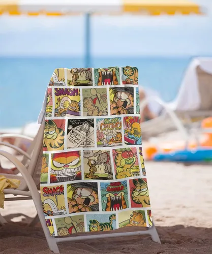 Miniatura 2 de LOGOVISION Garfield - Toalla de playa, 30 x 60 pulgadas, toalla de playa con collage