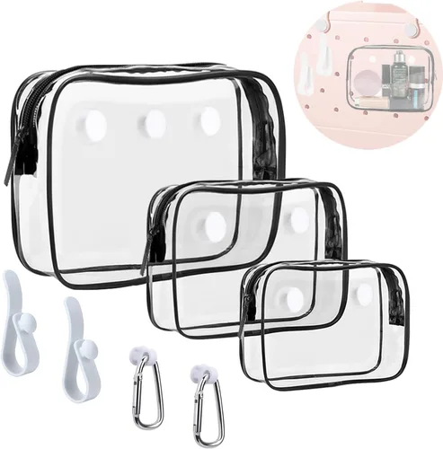 3 Paquetes de Bolsas de Playa Tote Bogg Transparentes con 2 Ganchos de Inserción Accesorios para Bolsas Bogg Viaje Maquillaje Organizador de