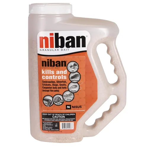 Nisus Niban Cebada Granular, Resistente a la Intemperie, Fórmula de Ácido Bórico, Hormigas, Cucarachas, Grillos, Babosas y Caracoles, Uso en