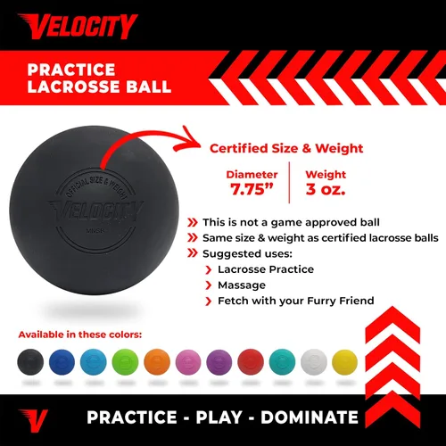 Miniatura 2 de Pelotas de lacrosse Velocity - 1, 2, 3, 6, 12, 18, 24, 36, 60 y 120 paquetes - para práctica, tamaño oficial aprobado por la NFHS y la universidad