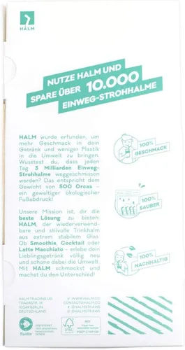 Miniatura 8 de HALM - Pajitas de vidrio reutilizables de 6 x 9 pulgadas + cepillo de limpieza sin plástico, fabricadas en Alemania, aptas para lavavajillas