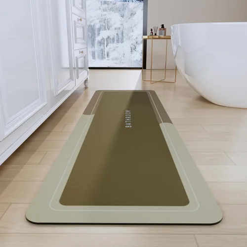 Miniatura 43 de Tapete de baño, tapetes de baño súper absorbentes, antideslizantes, de secado rápido, tapetes de goma fina para piso de baño que caben debajo