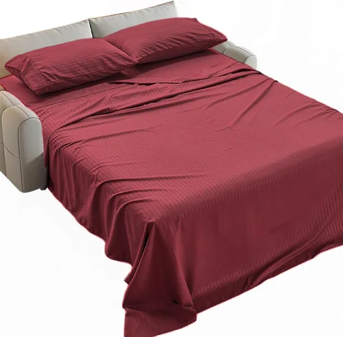 Miniatura 30 de Kingnex Sábanas a rayas para sofá cama de 36 x 72 pulgadas, tamaño individual para sofá cama, microfibra suave de doble cepillado 1800, 3 piezas
