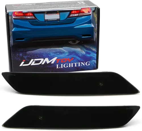 Miniatura 9 de iJDMTOY Lentes reflectoras de parachoques trasero de lente transparente compatibles con Honda Civic Sedan 2013-2015 9ª generación, ensamblaje LH RH