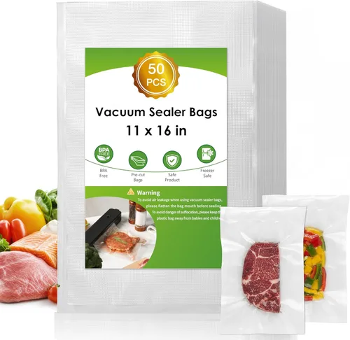 Miniatura 20 de Moretoes - 200 piezas de bolsas selladoras al vacío, bolsas para conservar alimentos de un cuarto de galón, 8" x 12", sin BPA, bolsas precortadas