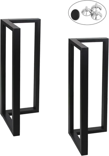 Miniatura 10 de MBQQ Patas para muebles de 15.7" de altura 17.7" de ancho, tubo cuadrado rústico decorativo, patas de mesa de metal resistente, patas de escritorio